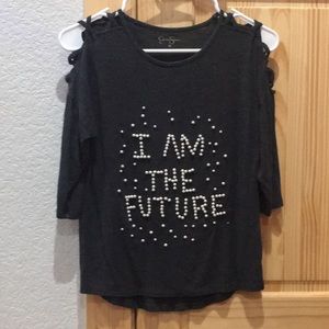 ~I AM THE FUTURE~ dark gray shirt girls size M